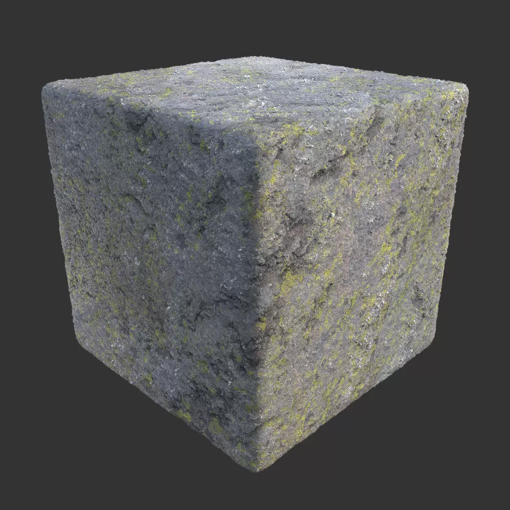 PBR TEXTURES – FULL OPTION – Rock Spotty Moss – 999