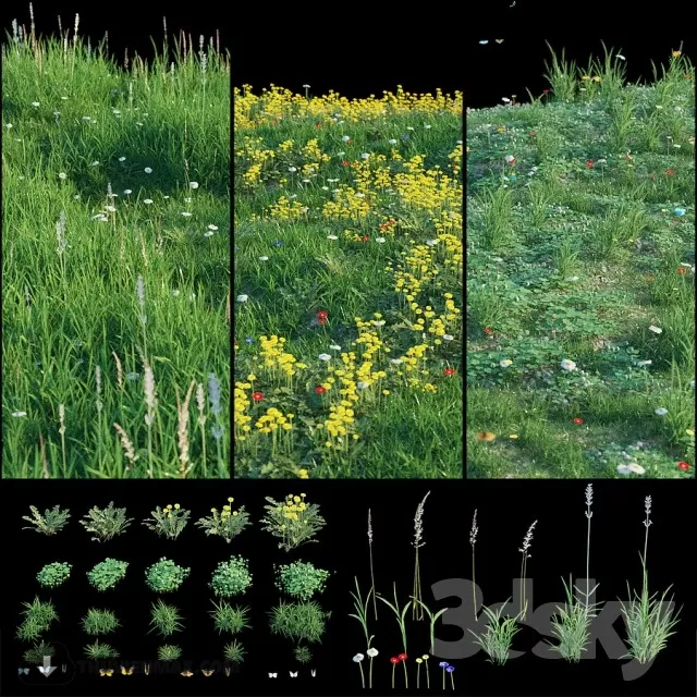 3DSKYFREE – PLANT - GRASS 3DS MAX MODELS