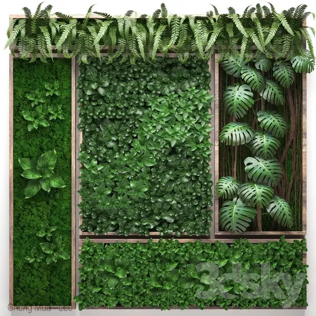3DSKYFREE – PLANT - WALL 3DS MAX MODELS