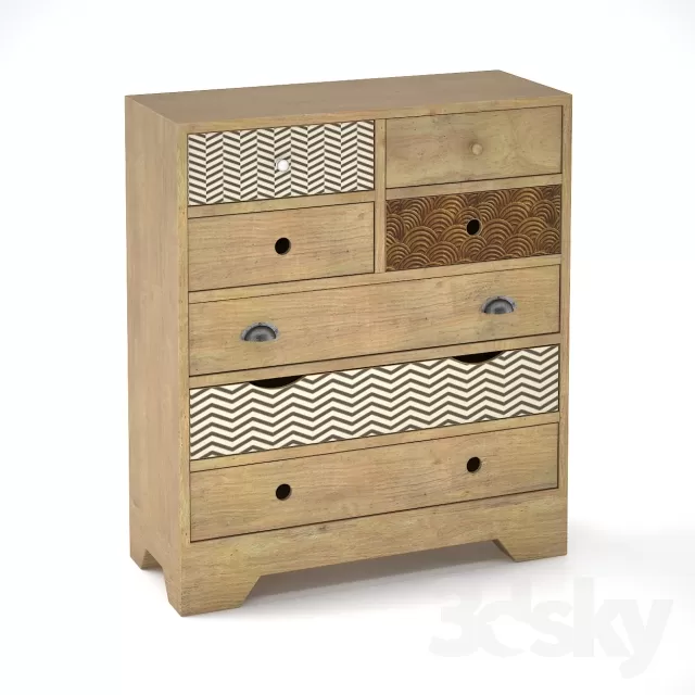 3DSKYFREE – SIDEBOARD - CHEST OF DRAWER 3DS MAX MODELS