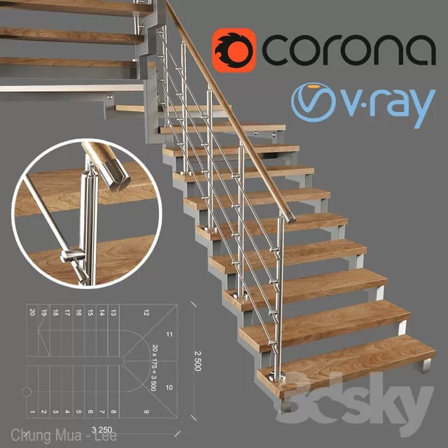 3DSKYFREE – STAIR 3DS MAX MODELS
