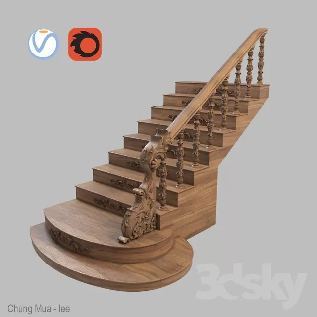 3DSKYFREE – STAIR 3DS MAX MODELS