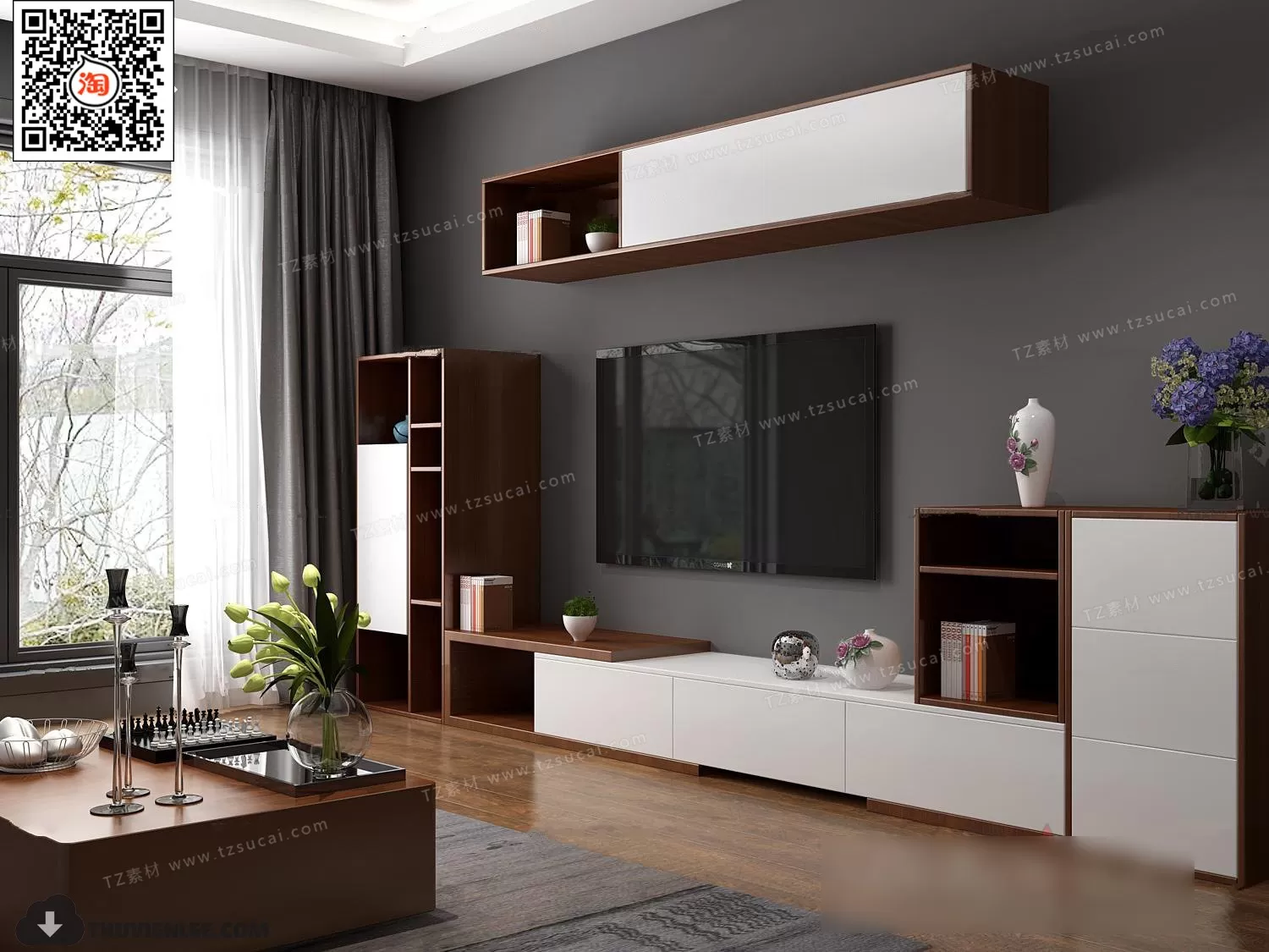 3DSKYFREE – TV SHELF 3DS MAX MODELS
