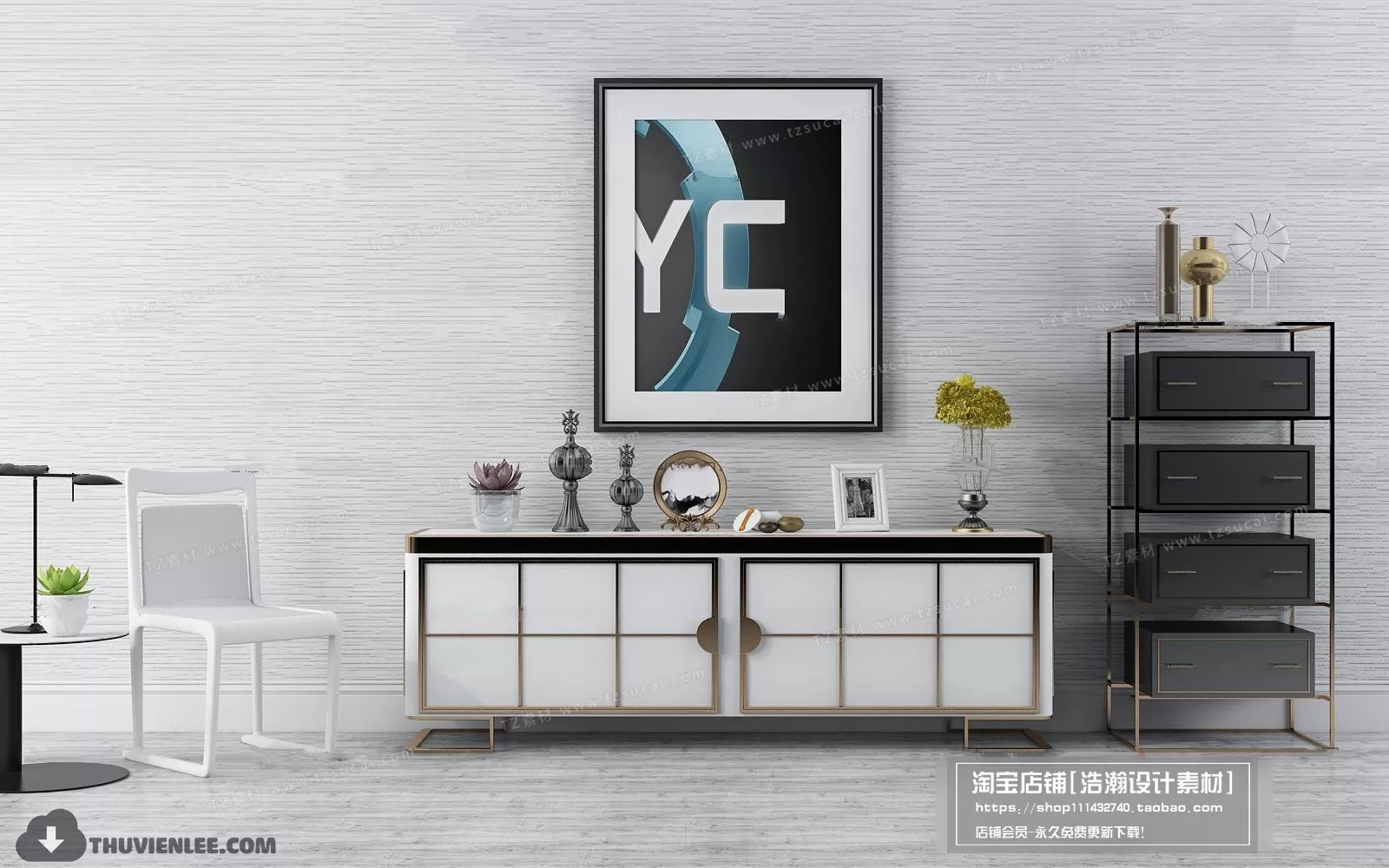 3DSKYFREE – TV SHELF 3DS MAX MODELS