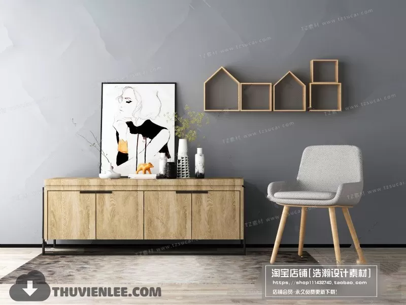 3DSKYFREE – TV SHELF 3DS MAX MODELS