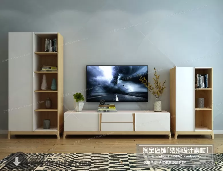 3DSKYFREE – TV SHELF 3DS MAX MODELS