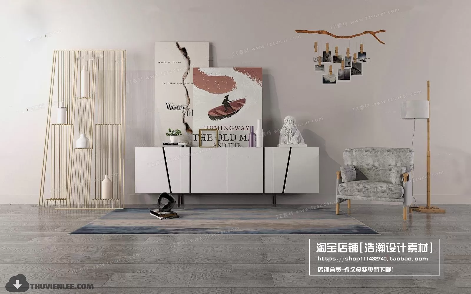 3DSKYFREE – TV SHELF 3DS MAX MODELS