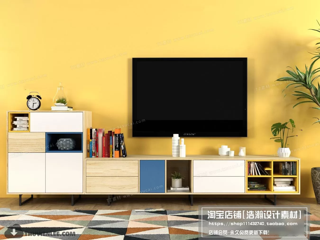 3DSKYFREE – TV SHELF 3DS MAX MODELS