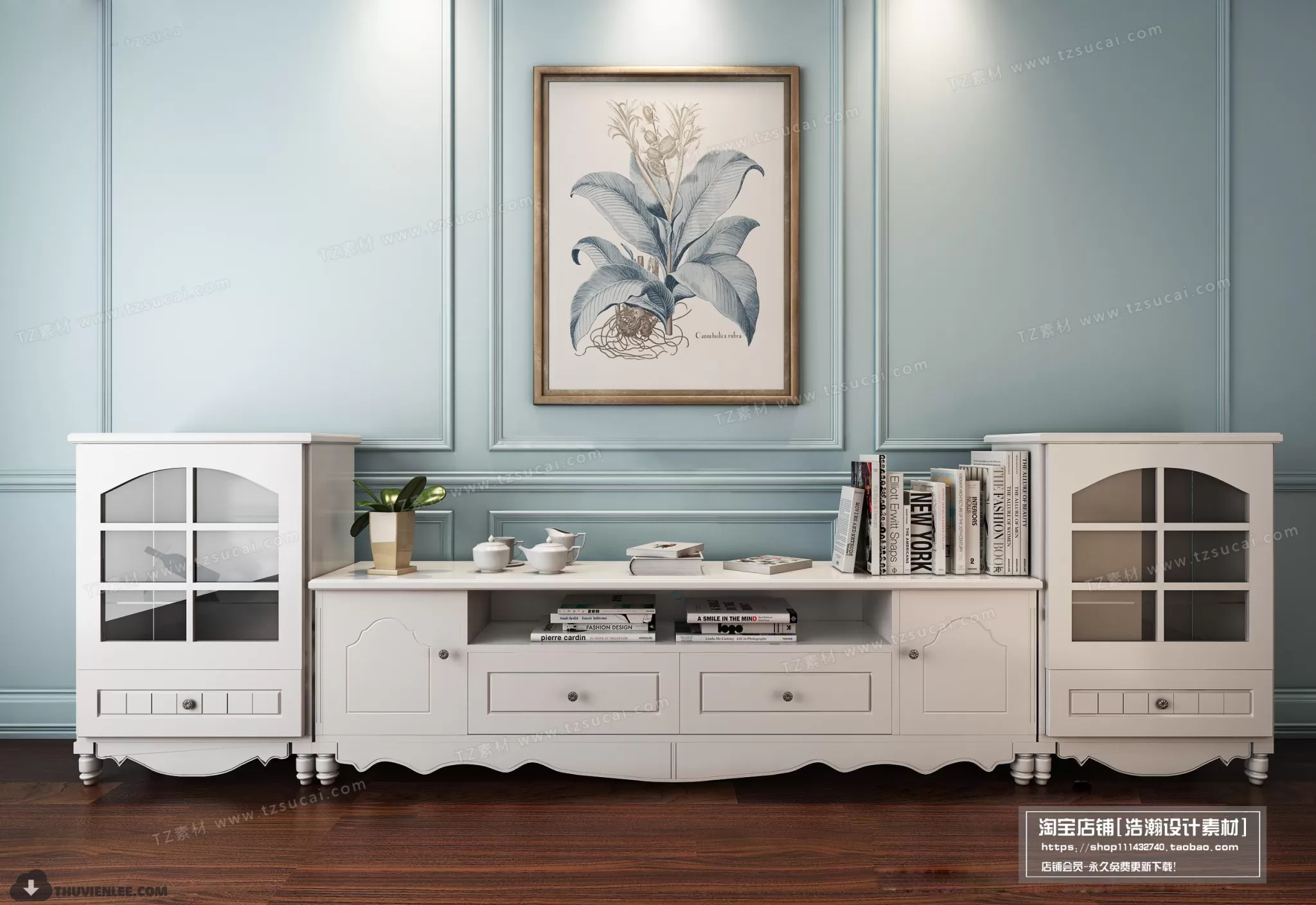 3DSKYFREE – TV SHELF 3DS MAX MODELS