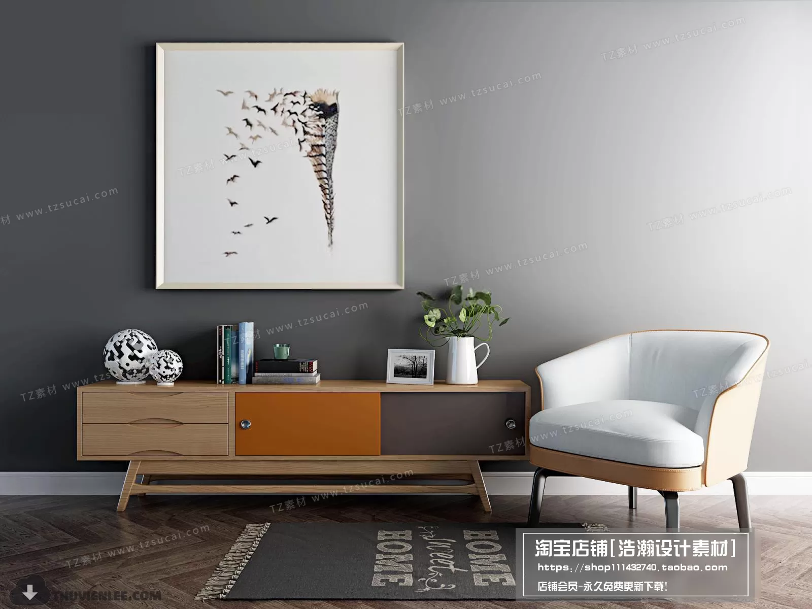 3DSKYFREE – TV SHELF 3DS MAX MODELS