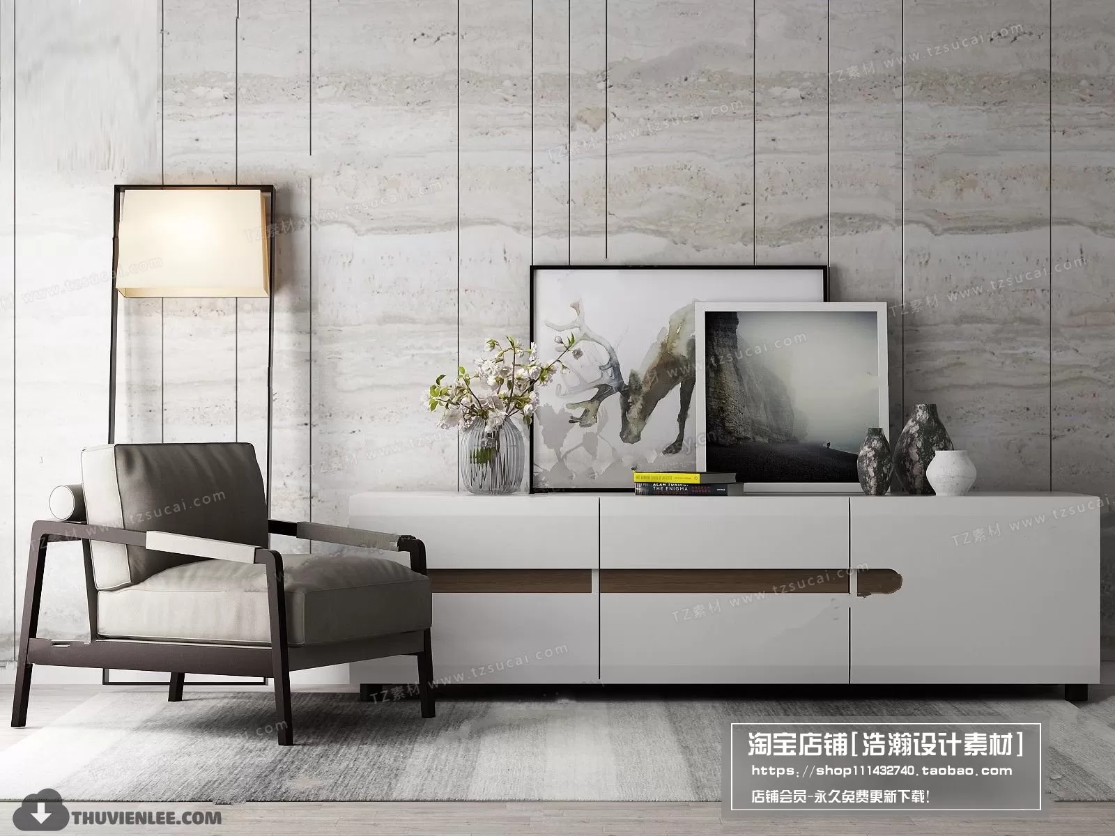 3DSKYFREE – TV SHELF 3DS MAX MODELS