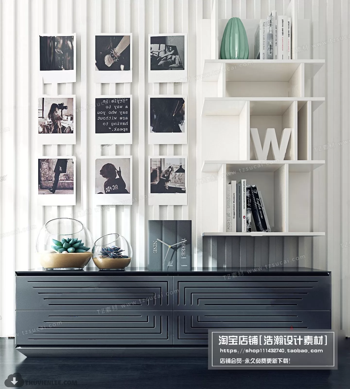 3DSKYFREE – TV SHELF 3DS MAX MODELS