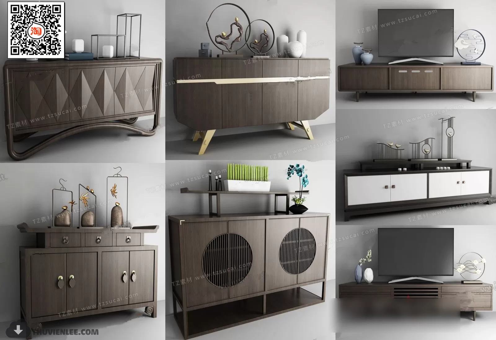 3DSKYFREE – TV SHELF 3DS MAX MODELS