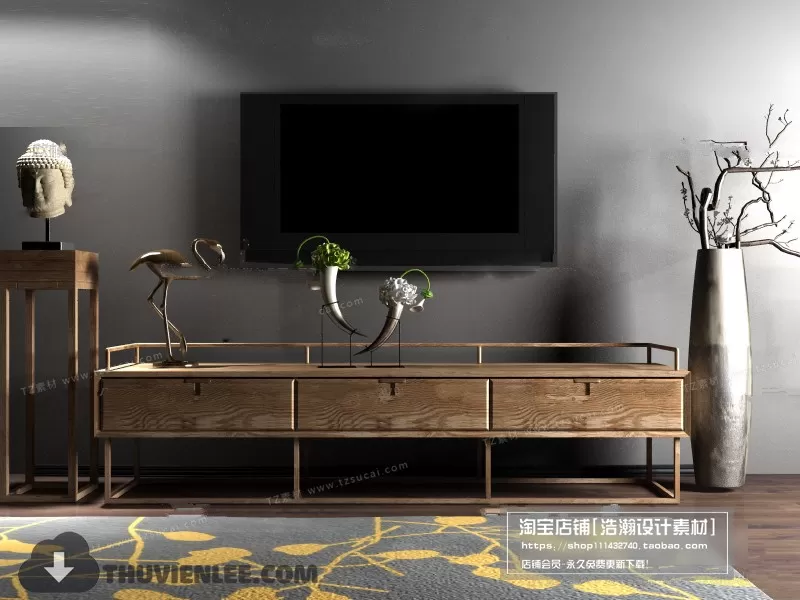 3DSKYFREE – TV SHELF 3DS MAX MODELS