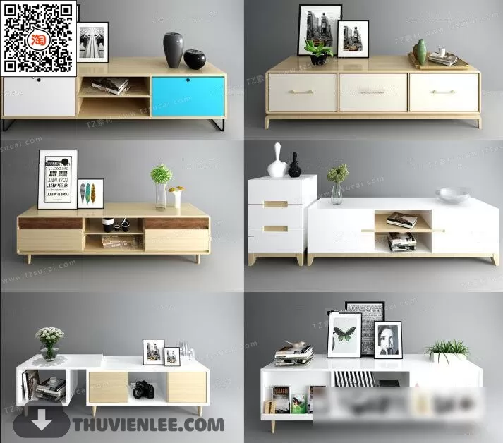 3DSKYFREE – TV SHELF 3DS MAX MODELS