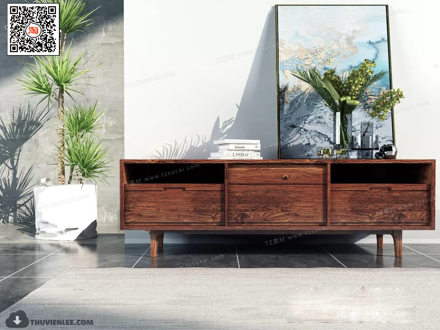 3DSKYFREE – TV SHELF 3DS MAX MODELS