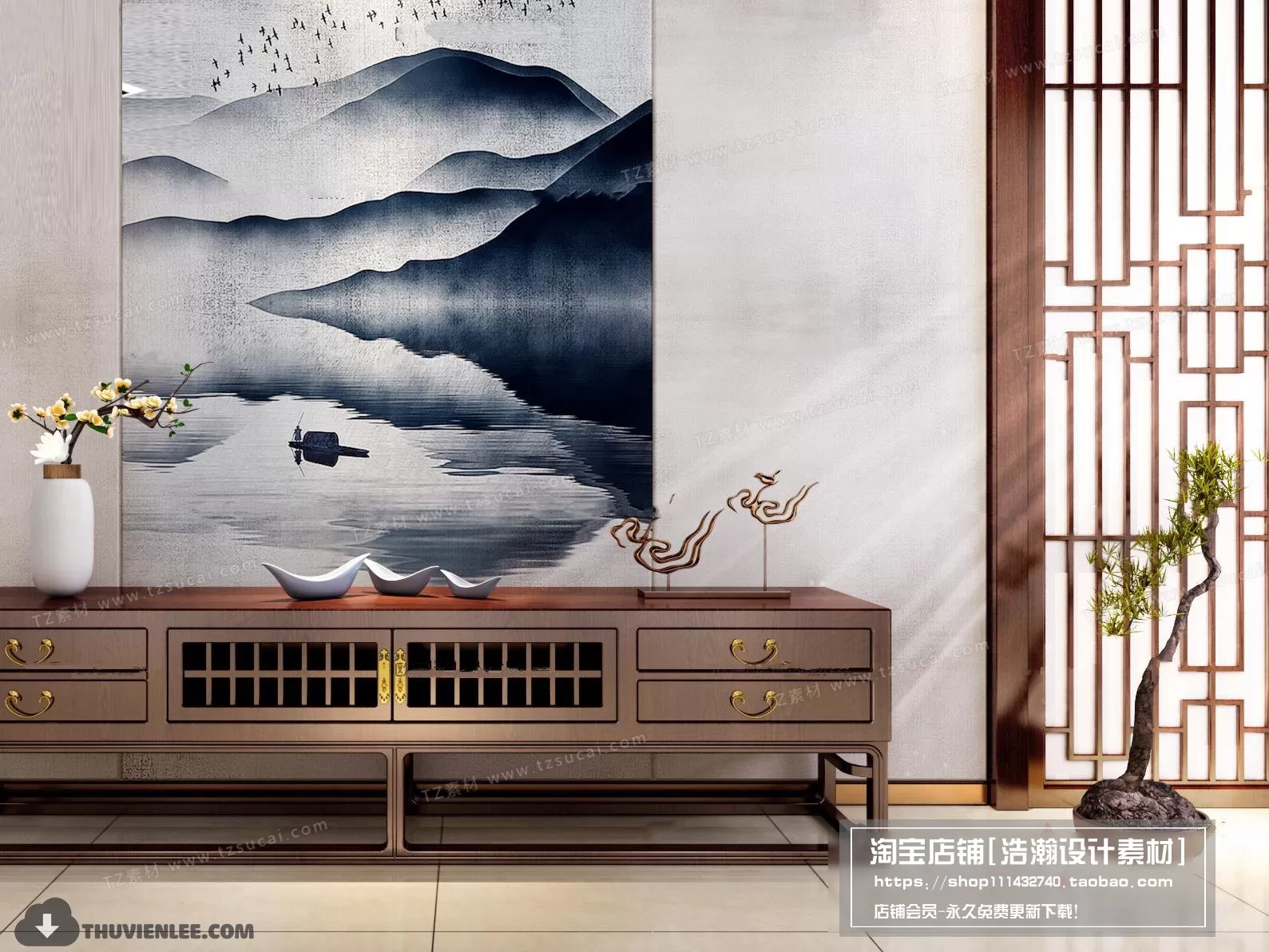 3DSKYFREE – TV SHELF 3DS MAX MODELS