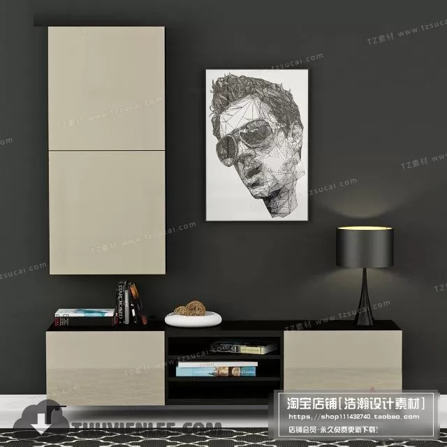 3DSKYFREE – TV SHELF 3DS MAX MODELS