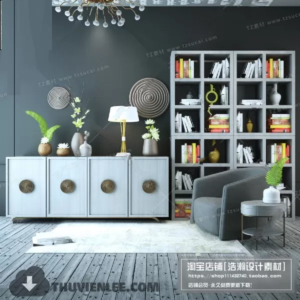 3DSKYFREE – TV SHELF 3DS MAX MODELS