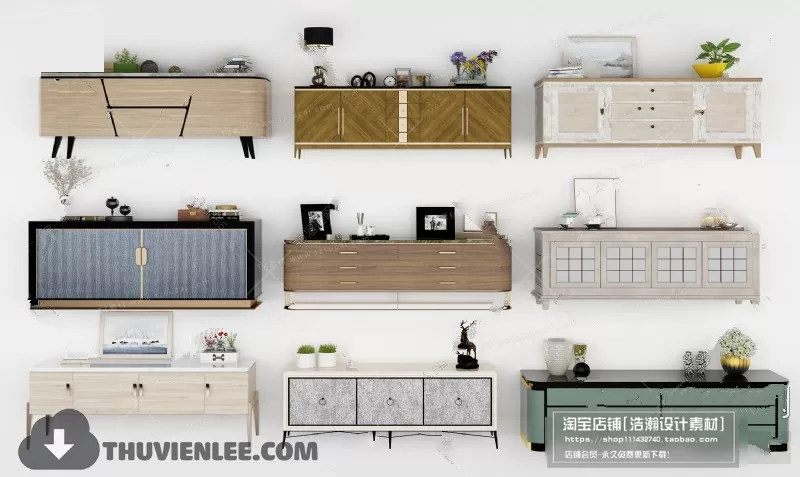 3DSKYFREE – TV SHELF 3DS MAX MODELS