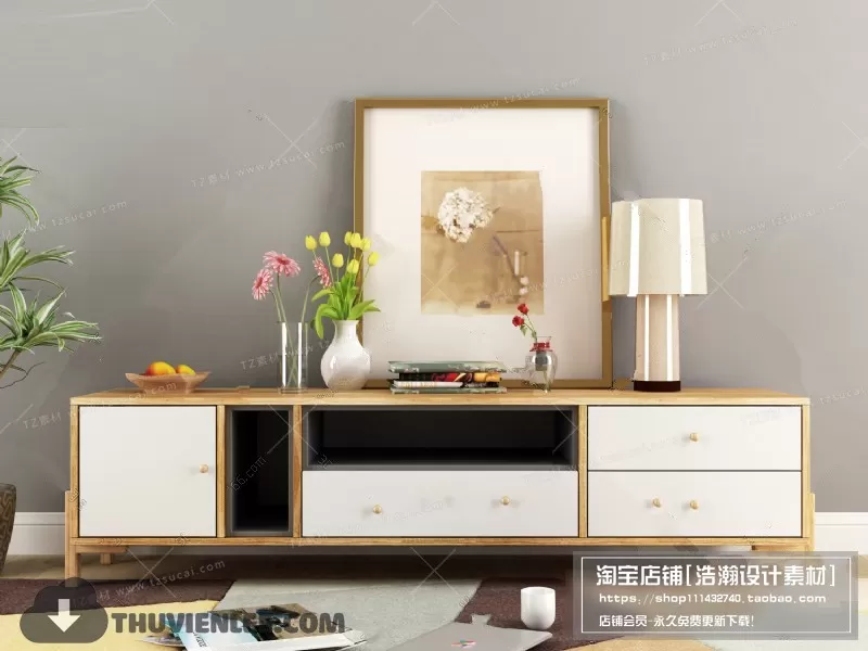 3DSKYFREE – TV SHELF 3DS MAX MODELS