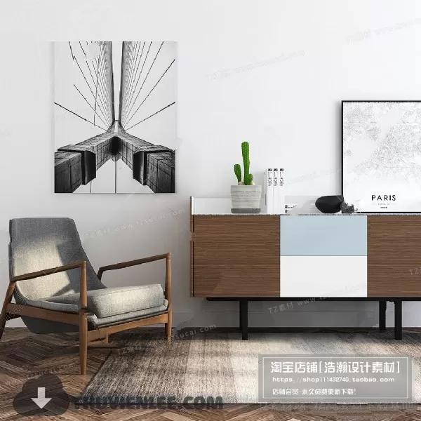 3DSKYFREE – TV SHELF 3DS MAX MODELS