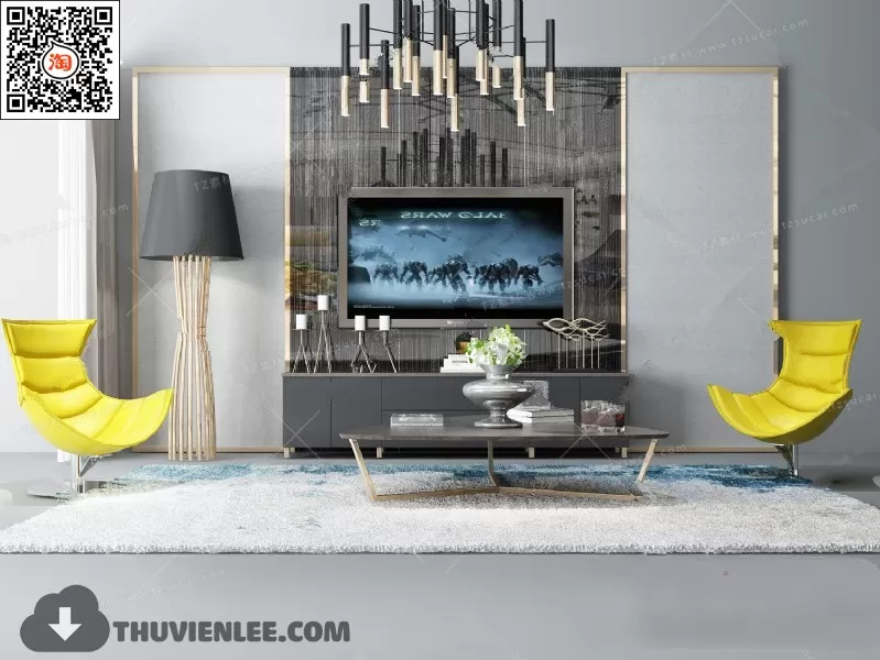 3DSKYFREE – TV SHELF 3DS MAX MODELS