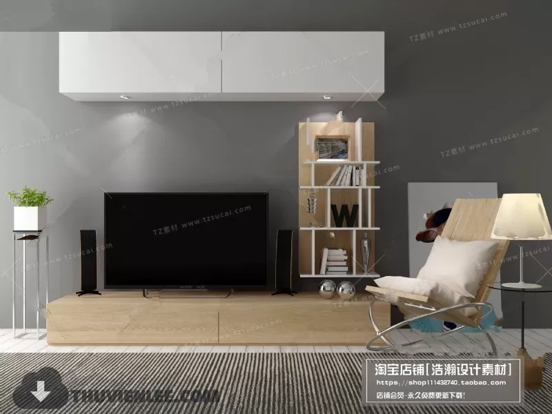 3DSKYFREE – TV SHELF 3DS MAX MODELS