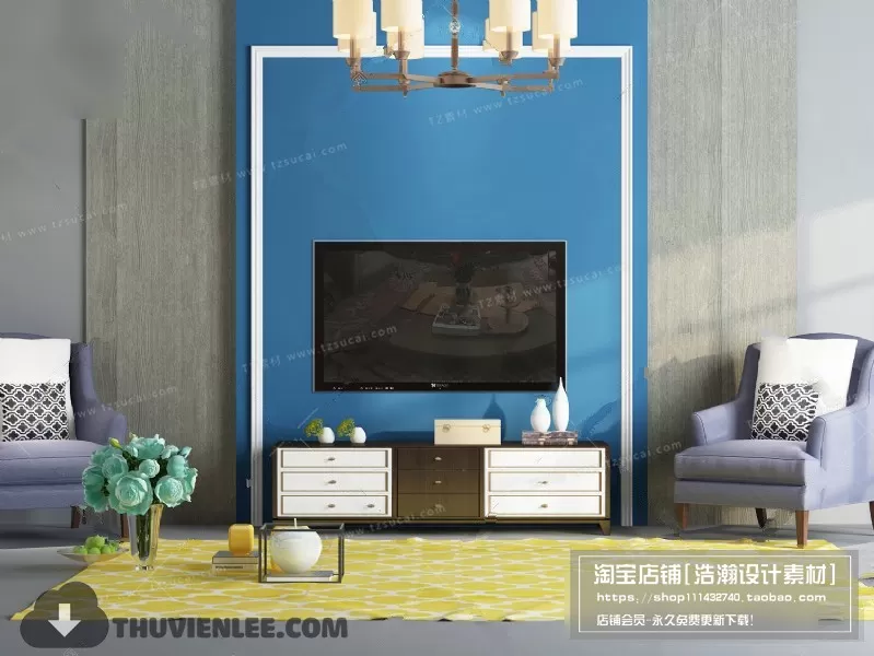 3DSKYFREE – TV SHELF 3DS MAX MODELS