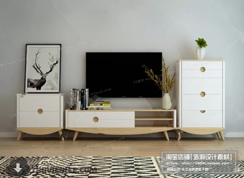 3DSKYFREE – TV SHELF 3DS MAX MODELS