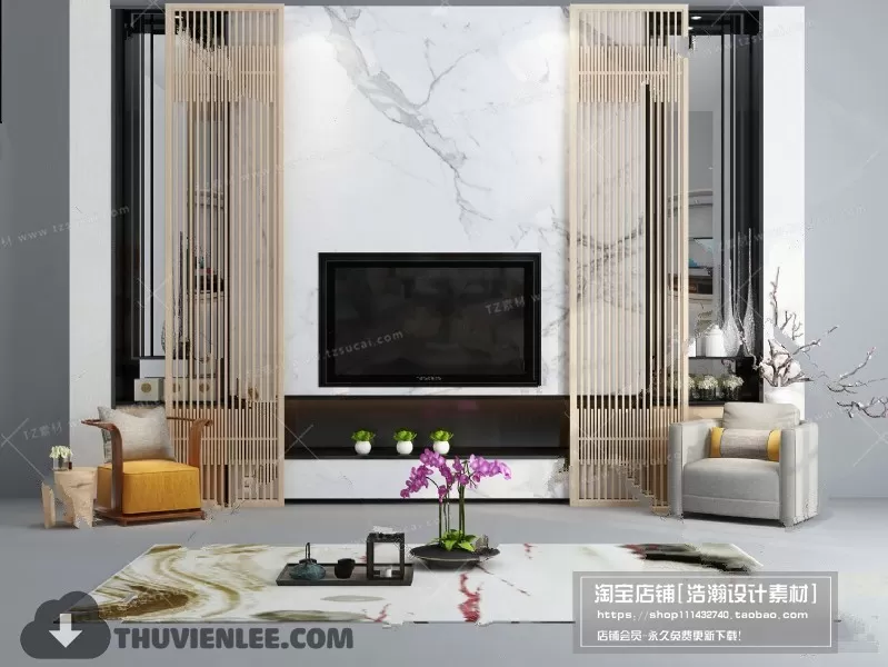 3DSKYFREE – TV SHELF 3DS MAX MODELS