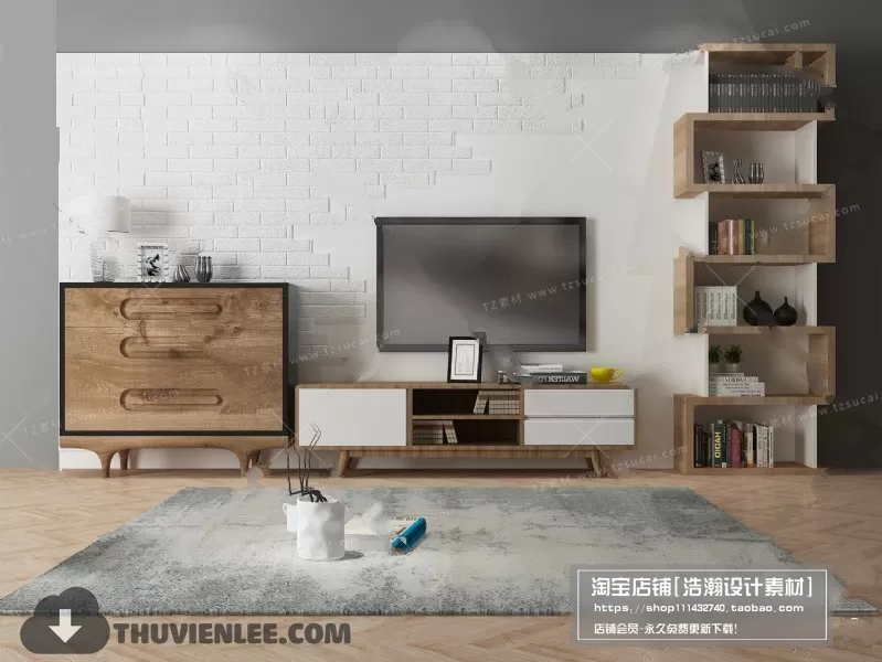 3DSKYFREE – TV SHELF 3DS MAX MODELS