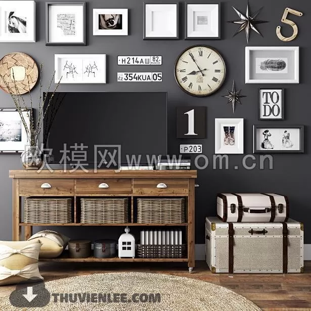 3DSKYFREE – TV SHELF 3DS MAX MODELS