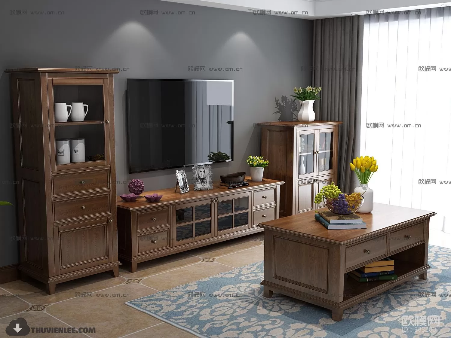 3DSKYFREE – TV SHELF 3DS MAX MODELS