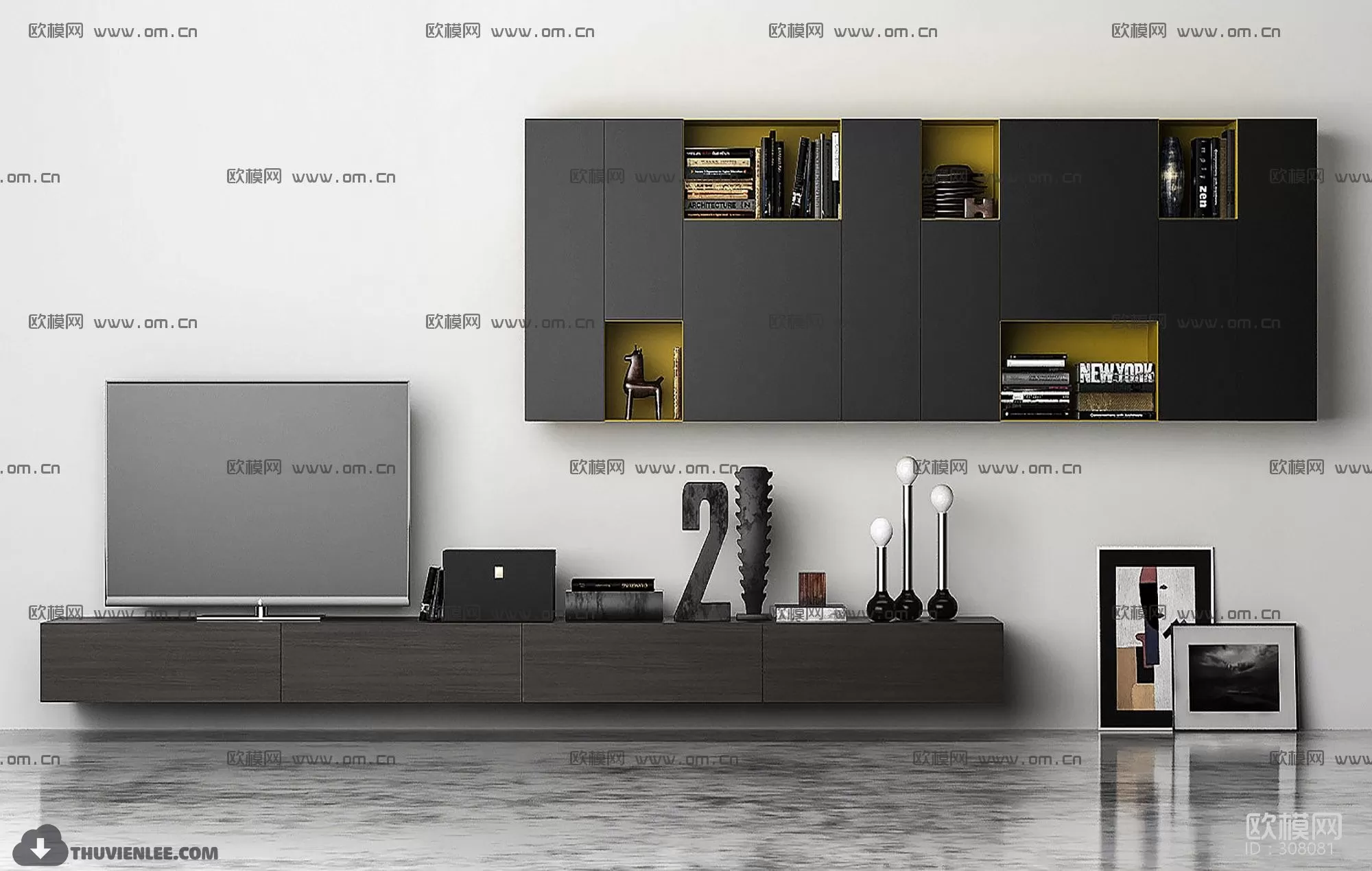 3DSKYFREE – TV SHELF 3DS MAX MODELS