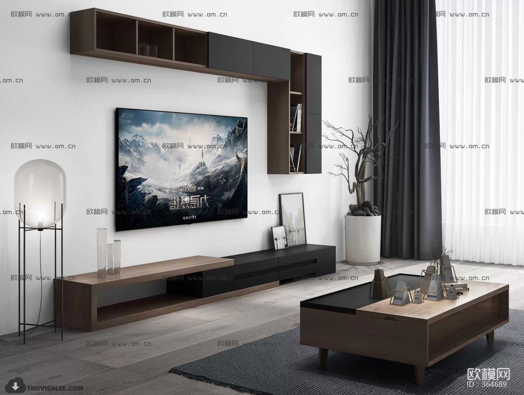 3DSKYFREE – TV SHELF 3DS MAX MODELS