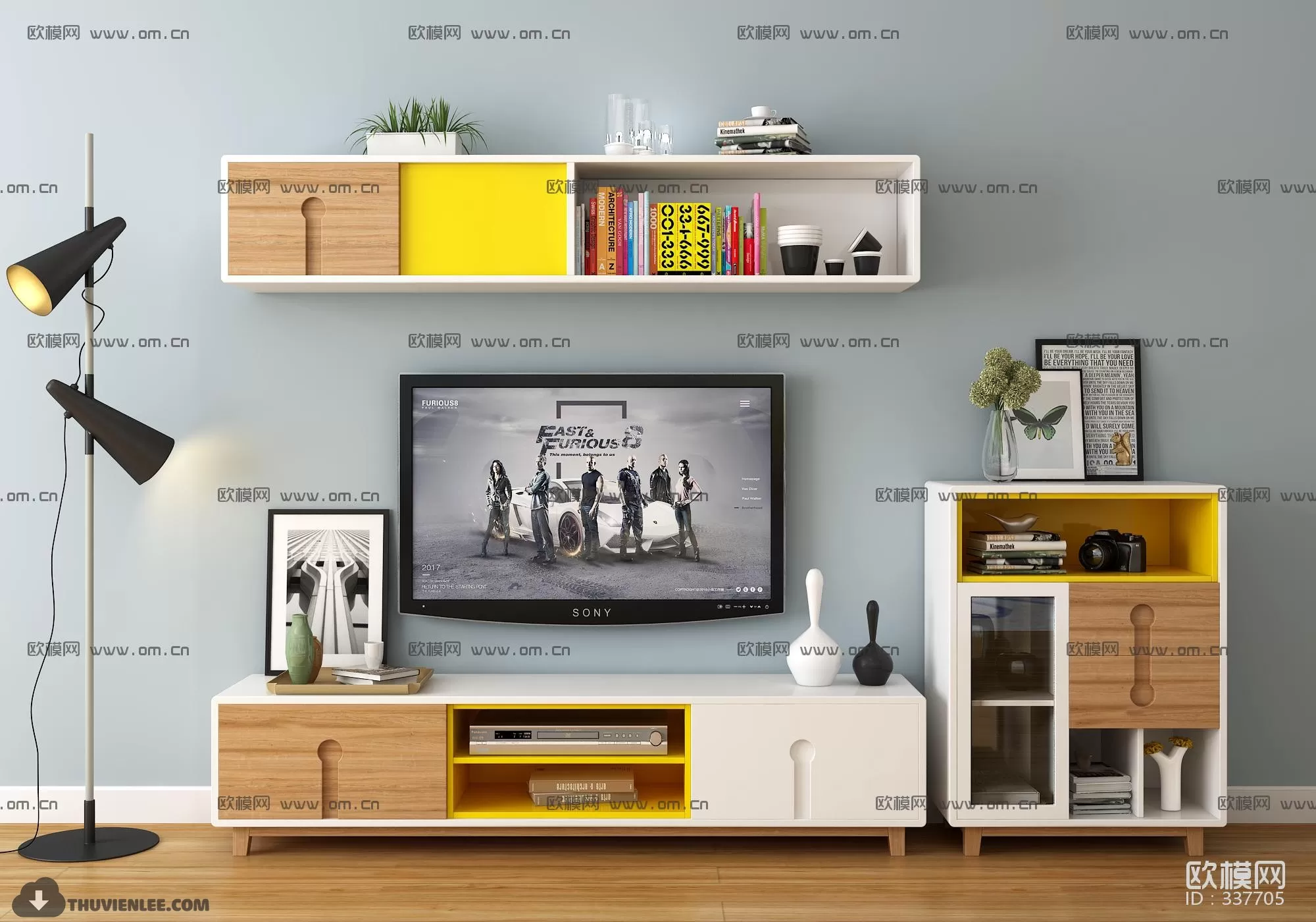 3DSKYFREE – TV SHELF 3DS MAX MODELS