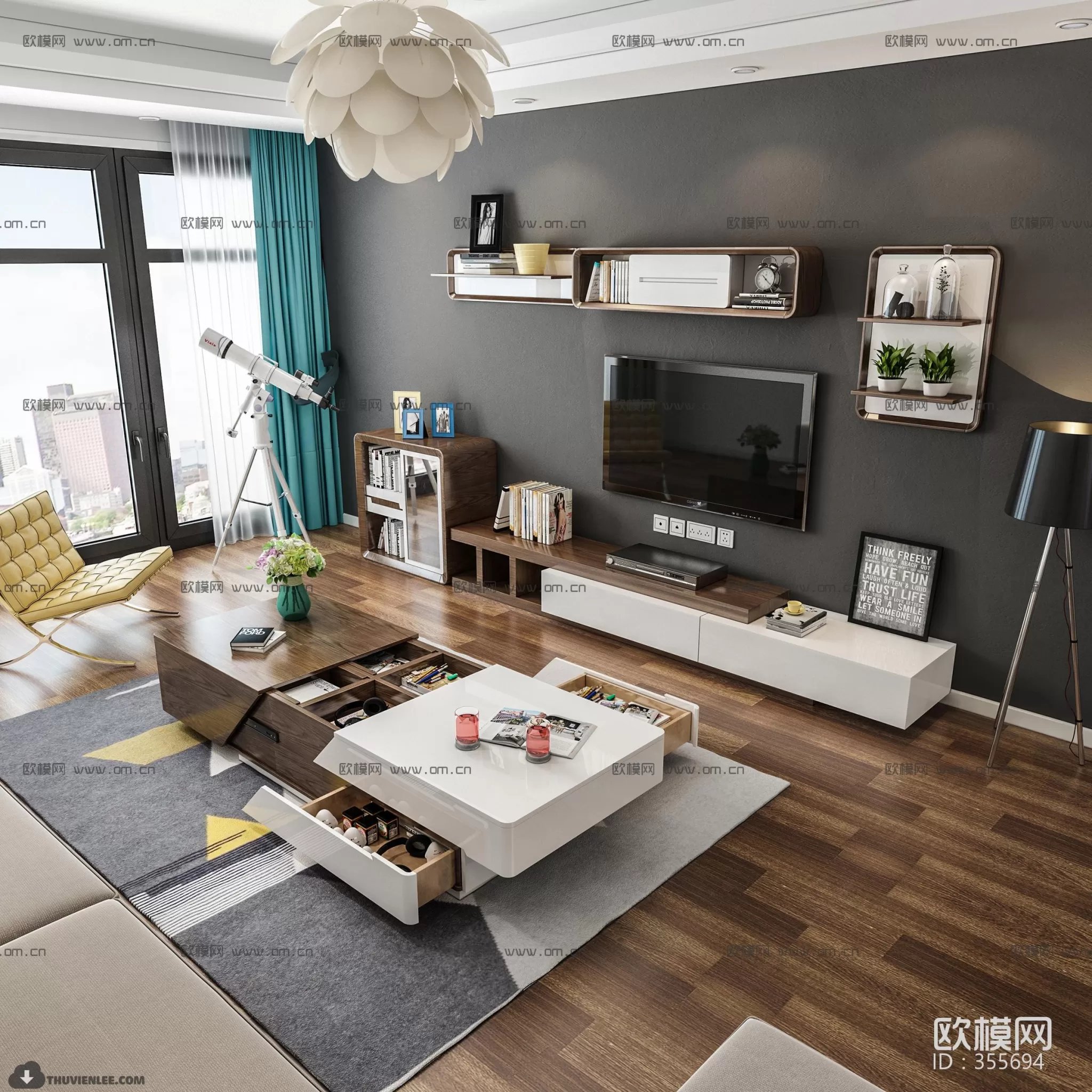 3DSKYFREE – TV SHELF 3DS MAX MODELS