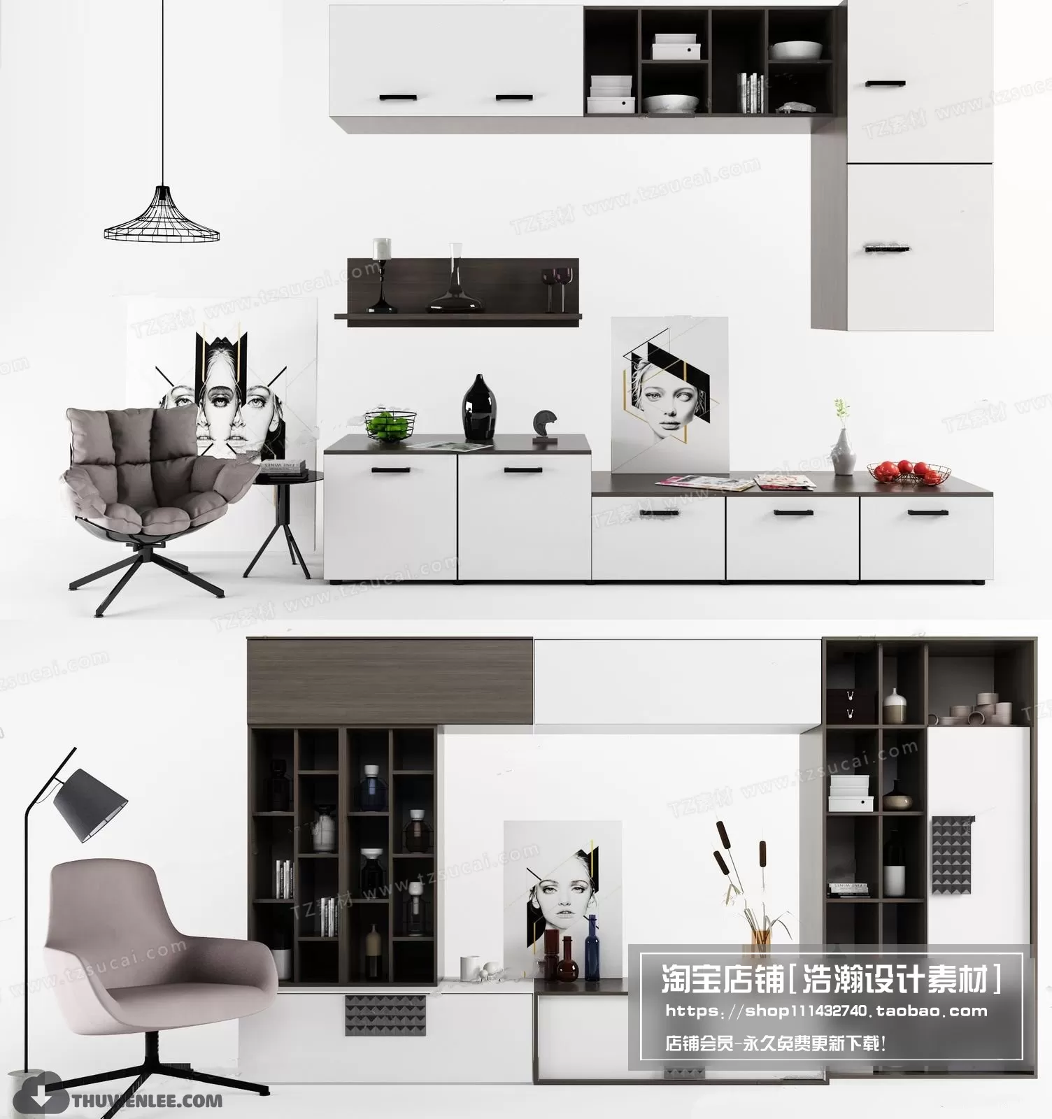 3DSKYFREE – TV SHELF 3DS MAX MODELS