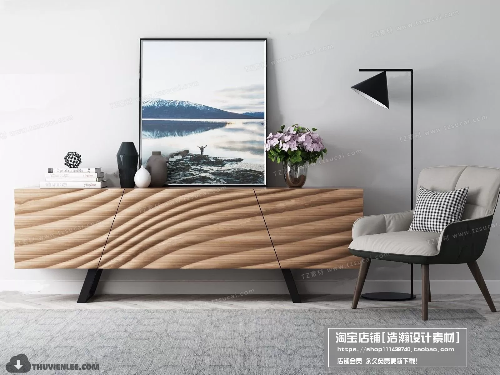 3DSKYFREE – TV SHELF 3DS MAX MODELS