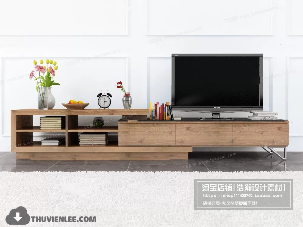 3DSKYFREE – TV SHELF 3DS MAX MODELS
