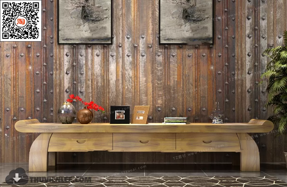 3DSKYFREE – TV SHELF 3DS MAX MODELS