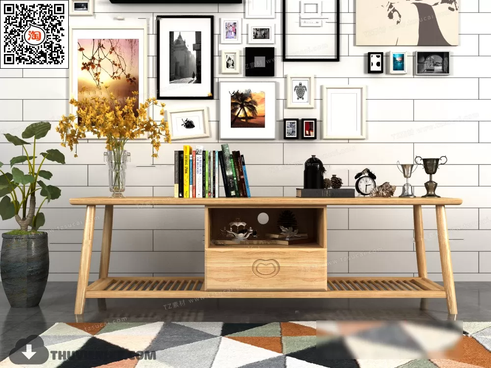 3DSKYFREE – TV SHELF 3DS MAX MODELS