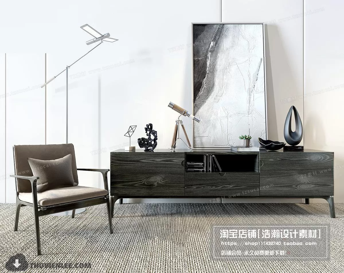 3DSKYFREE – TV SHELF 3DS MAX MODELS