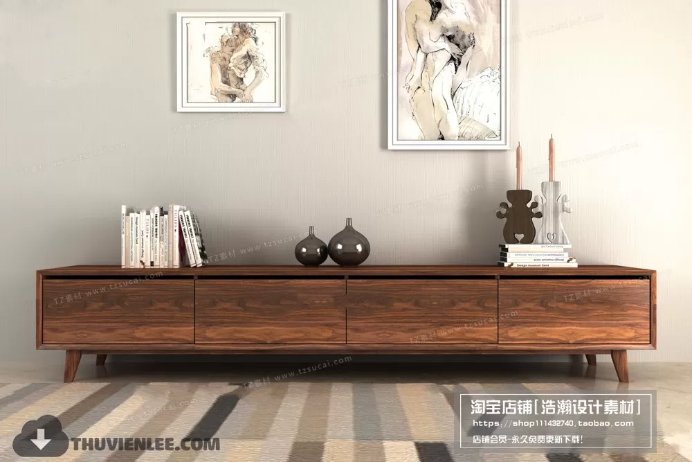 3DSKYFREE – TV SHELF 3DS MAX MODELS