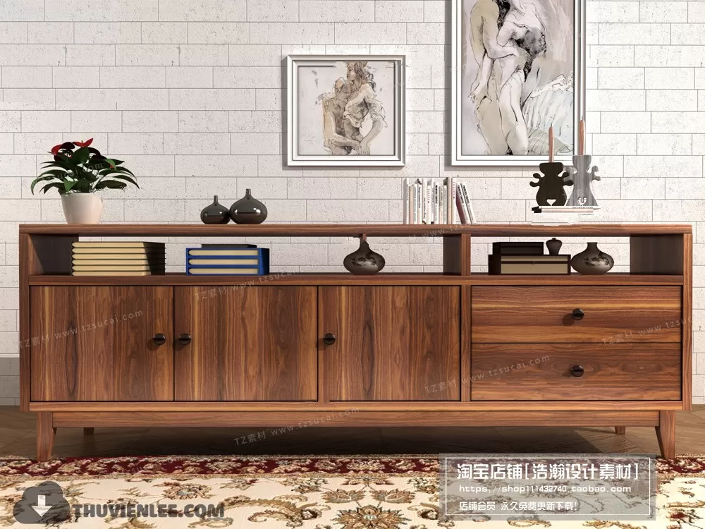 3DSKYFREE – TV SHELF 3DS MAX MODELS