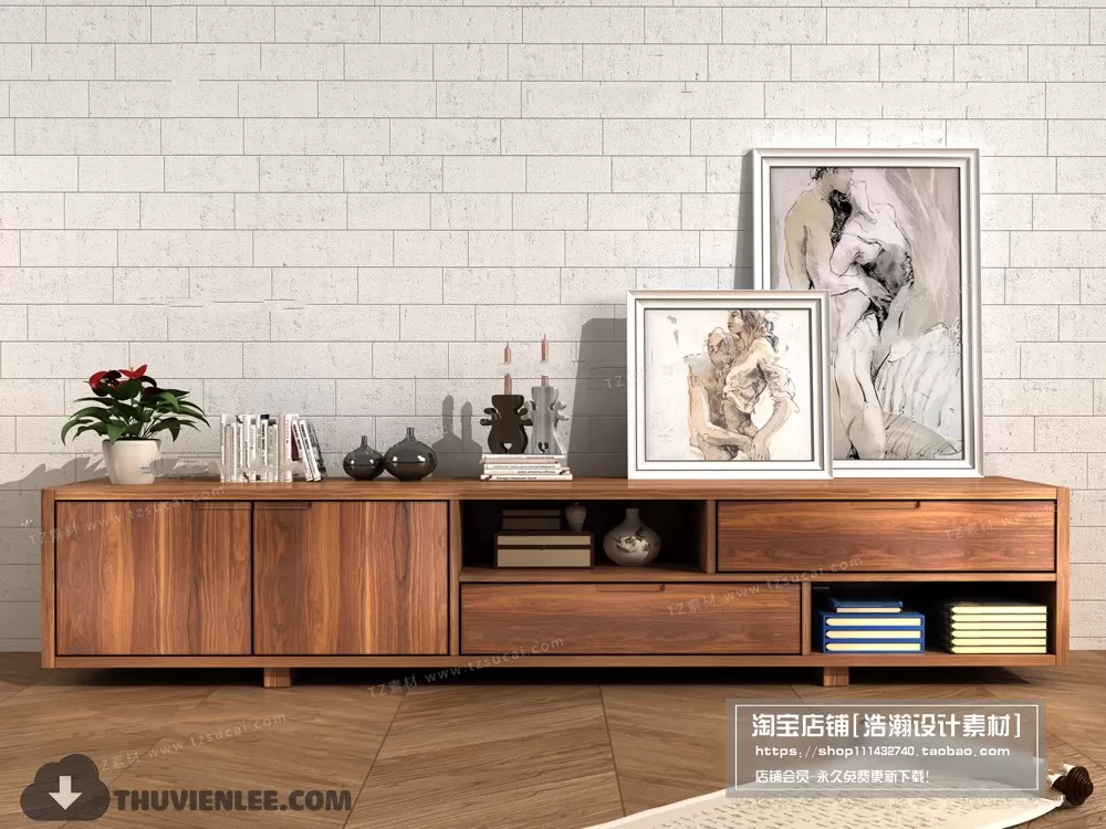 3DSKYFREE – TV SHELF 3DS MAX MODELS