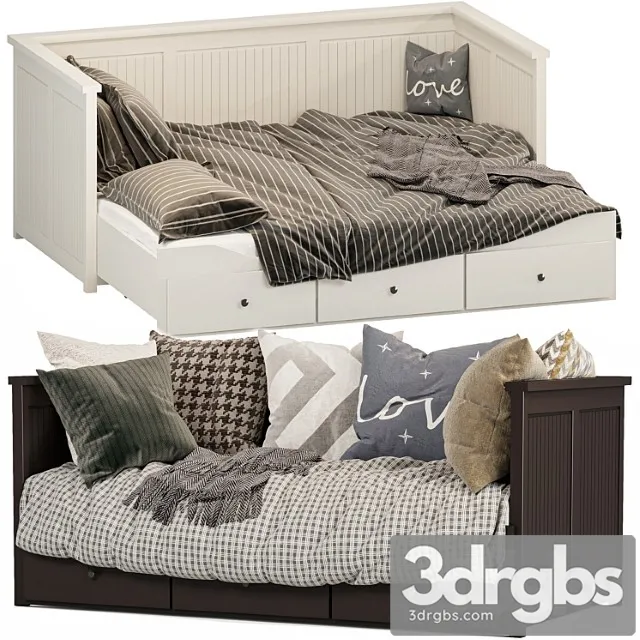 4 Bed Hemnes ikea 3D Model Free