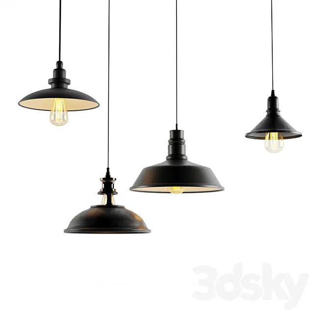 4 black cast industrial chandeliers Free Download