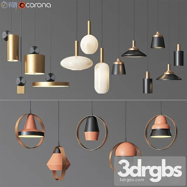 4 celing light collection 01 3D Model Free